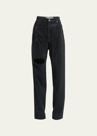 Shop Golden Goose Journey Shade-effect Crystal Jeans In Black