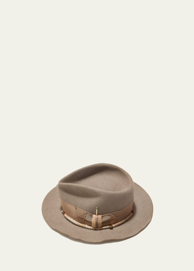 Shop God's True Cashmere X Nick Fouquet Men's Fedora Hat In Tartan