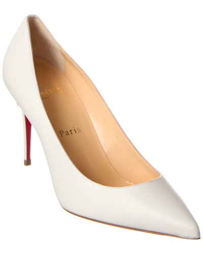 Shop Christian Louboutin Kate 85 Leather Pump In White