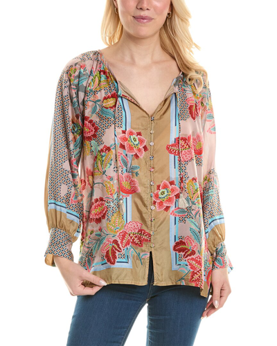 Shop Johnny Was Dance Blise Silk Blouse In Brown