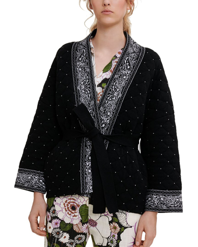 Maje Mondana Stud-embellished Quilted-knit Cardigan
