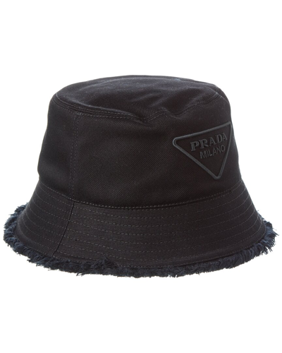 Shop Prada Drill Bucket Hat In Black