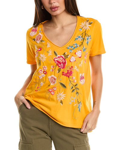 Shop Johnny Was Catalina Everyday T-shirt In Yellow