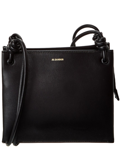 Shop Jil Sander Giro Small Leather Shoulder Bag In Black