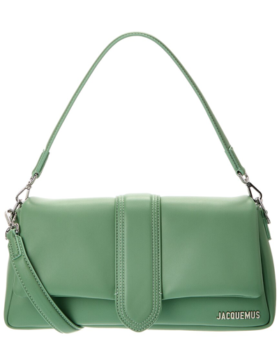 Shop Jacquemus Le Bambimou Medium Leather Shoulder Bag In Green
