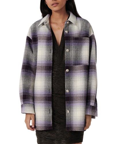 Shop Maje Wool-blend Woven Jacket