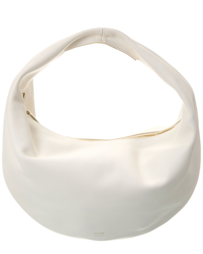 Shop Khaite Olivia Medium Leather Hobo Bag In White