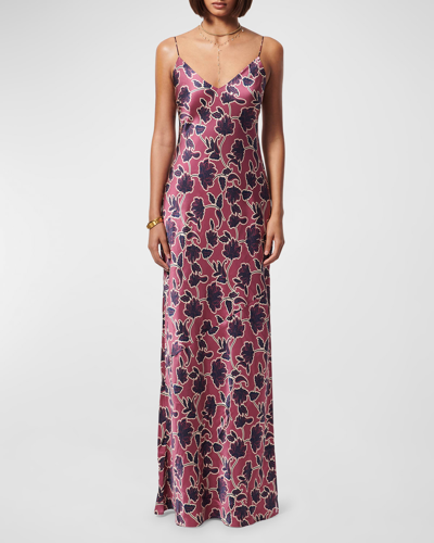 Shop Cami Nyc Raven Floral Silk Slip Gown In Baroque Paisley