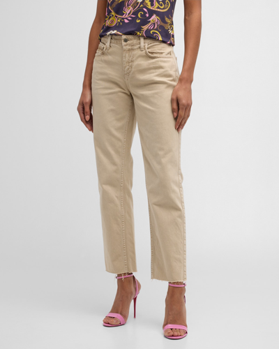 Shop L Agence Milana Low-rise Stovepipe Jeans In Sand Dune