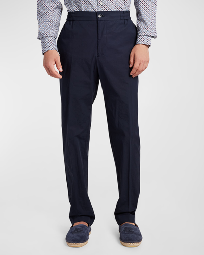 Shop Etro Men's Lightweight Cotton Pants In Blue