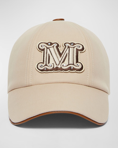 Shop Max Mara Libero Monogram Baseball Hat In Ivory