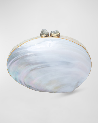 Rafe Ariel Shell Clutch Bag In White