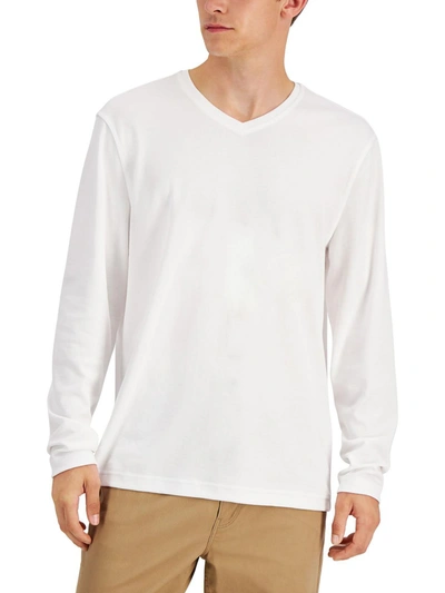 Shop Alfani Ls Supima Tees Mens Long Sleeve Crewneck T-shirt In White