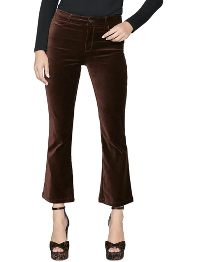 Shop Paige Claudine Womens Velvet Stretch Flared Pants In Multi
