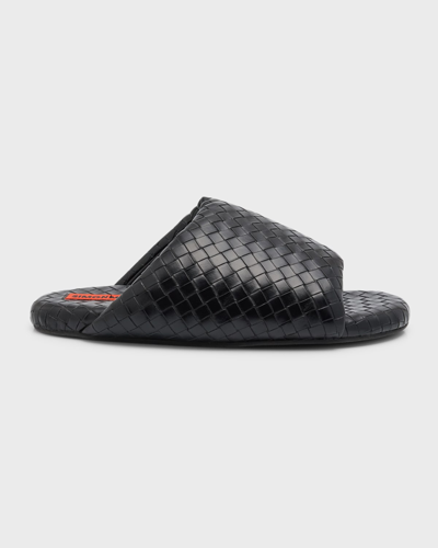 Shop Simon Miller Bubble Vegan Woven Slide Sandals In Black