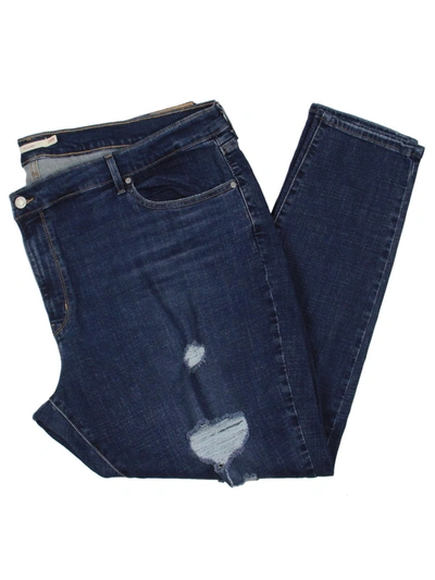 Shop Levi Strauss & Co Plus 711 Womens Ripped Dark Wash Skinny Jeans In Multi