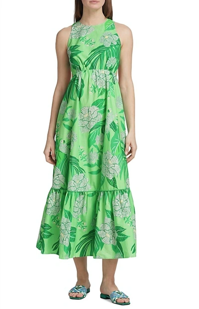 Shop Farm Rio Dewdrop Floral Midi Dress In Green