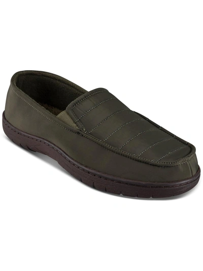 Shop Haggar Mens Quilted Fleece Lined Loafer Slippers In Green