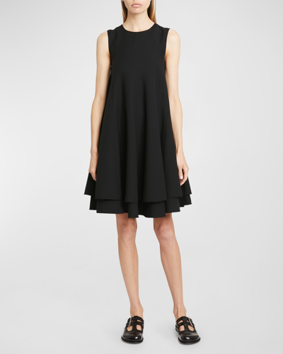 Shop Loewe Double-layer Sleeveless Dress In Black