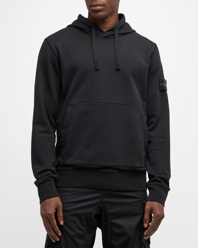 Shop Stone Island Men's Classic Cotton Hoodie In Black