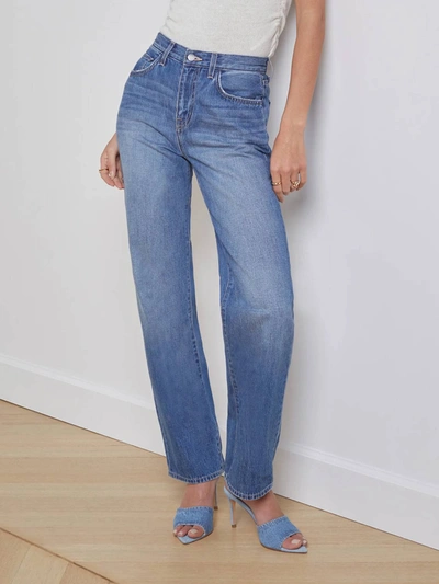 Shop L Agence Jones Ultra High Rise Stovepipe Jean In Boyle In Blue