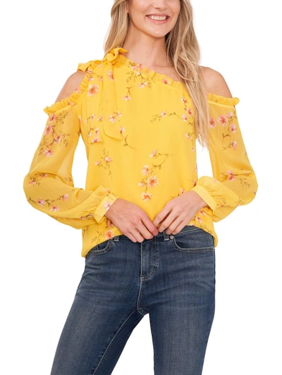 Shop Cece Womens Cold Shoulder Bow In Yellow