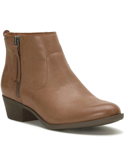 Shop Lucky Brand Blandre Womens Leather Booties Ankle Boots In Brown