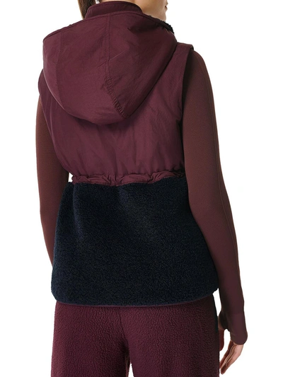 Shop Sweaty Betty Urban Womens Sherpa Hooded Outerwear Vest In Multi