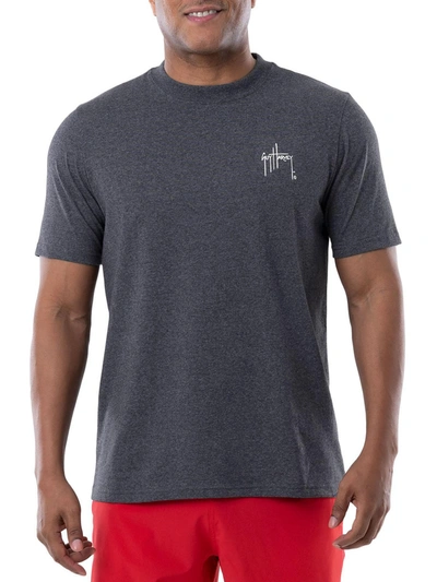 Shop Guy Harvey Mens Logo Crewneck Graphic T-shirt In Grey