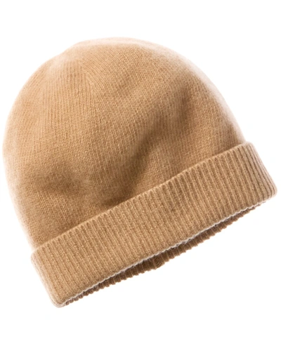 Shop Portolano Folded Cuff Cashmere Hat In Beige