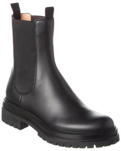 Shop Gianvito Rossi Chester Leather Boot In Black