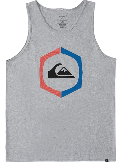 Shop Quiksilver Mens Logo Sleevelss Tank Top In Grey