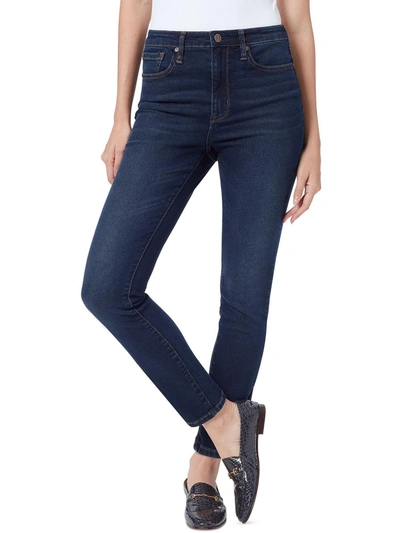 Shop Sam Edelman Womens Slit Ankle Dark Wash Ankle Jeans In Multi