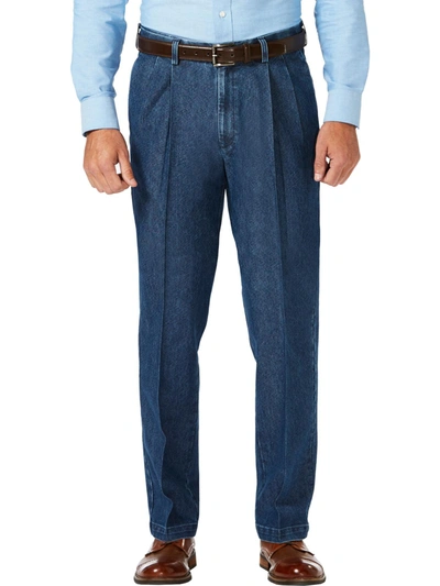 Shop Haggar Mens Denim Classic Fit Straight Leg Jeans In Blue