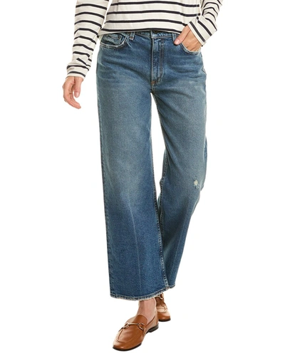 Shop Askk Ny Marina Crop Wide Leg Jean In Blue