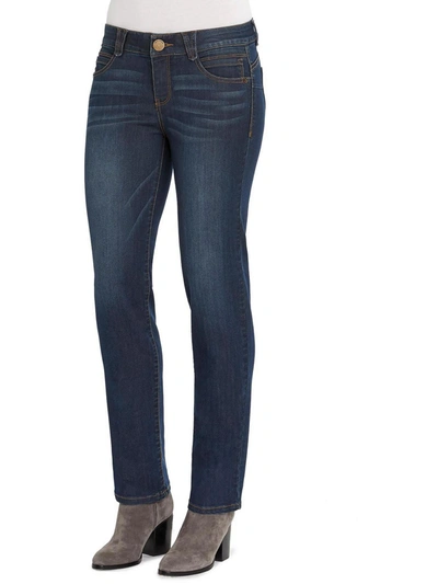 Shop Democracy Womens High Rise Slimming Panels Straight Leg Jeans In Blue
