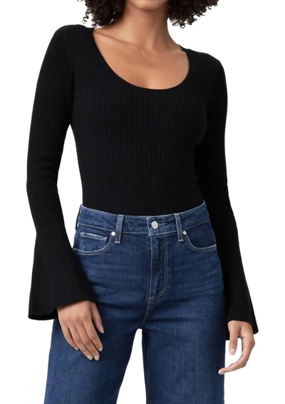 Shop Paige Mimi Bell Sleeve Sweater Bodysuit In Black