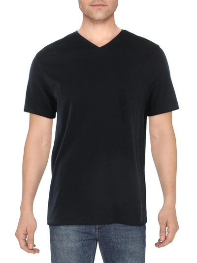 Shop Alfani Mens V Neck Short Sleeve T-shirt In Black