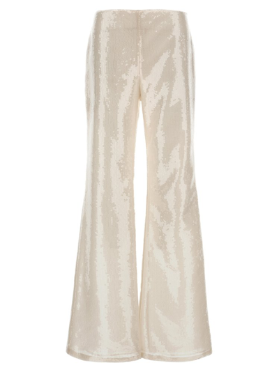 Shop Alberta Ferretti Sequin Embellished Wide In White