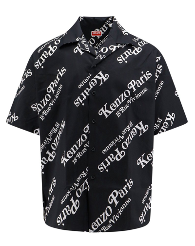 Shop Kenzo Monogram Printed Buttoned Shirt In Multi