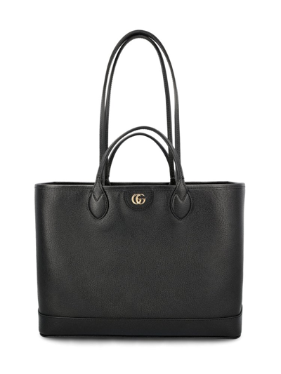 Shop Gucci Ophidia Medium Shopping Bag In Black