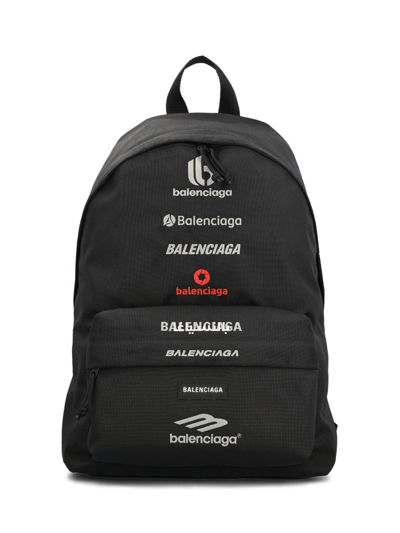 Shop Balenciaga Explorer Logo Detailed Backpack In Black