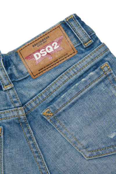 Shop Dsquared2 D2p62b Shorts Dsquared Light Denim Shorts With Breaks In Blue Denim