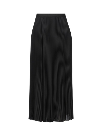 Shop Balenciaga Elastic Waist Pleated Midi Skirt In Black