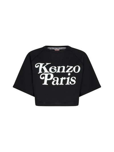 Shop Kenzo Logo Printed Cropped T In Black