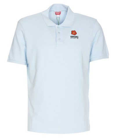 Shop Kenzo Boke Flower Embroidered Polo Shirt In Blue