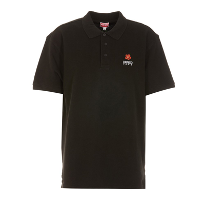 Shop Kenzo Boke Flower Embroidered Polo Shirt In Black