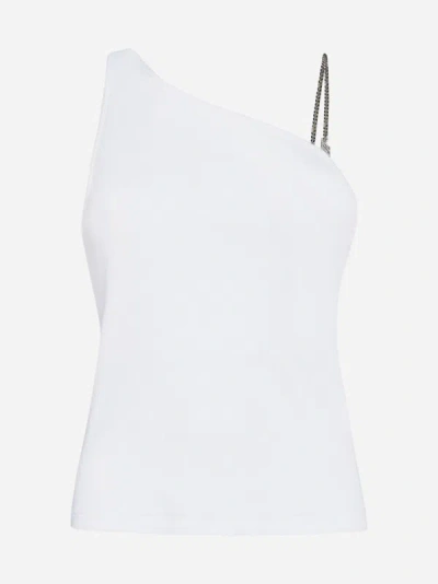 Shop Givenchy 4g Chain Strap Cotton Top In White