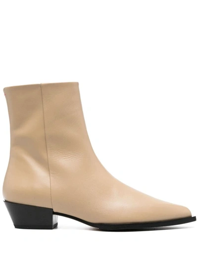 Shop Aeyde Ruby Calf Leather Latte Shoes In Nude & Neutrals
