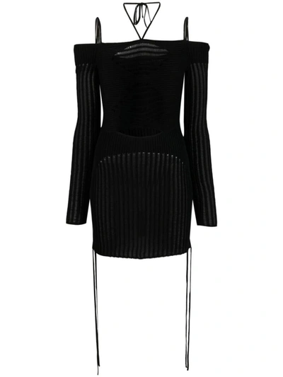 Andreädamo Andreādamo Mini Ribbed Dress In 004 0473 Black